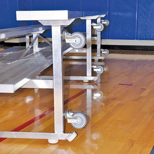 Bleacher - 15 ft. (2 Row - Single Foot Plank) - Tip & Roll Wheels