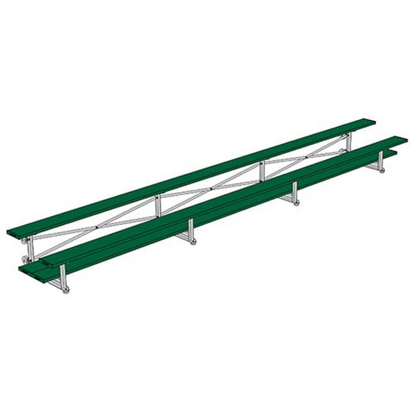 Bleacher - 21 ft. (2 Row - Double Foot Plank) - Tip & Roll Dark Green