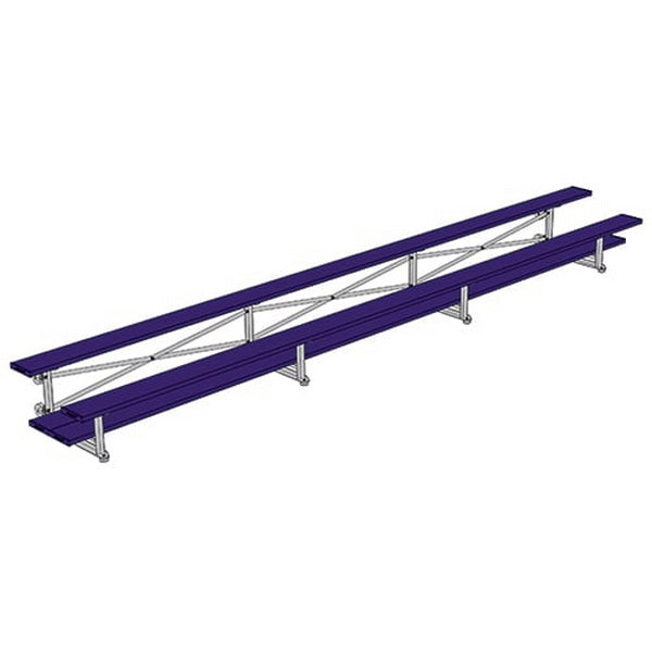 Bleacher - 21 ft. (2 Row - Double Foot Plank) - Tip & Roll Purple