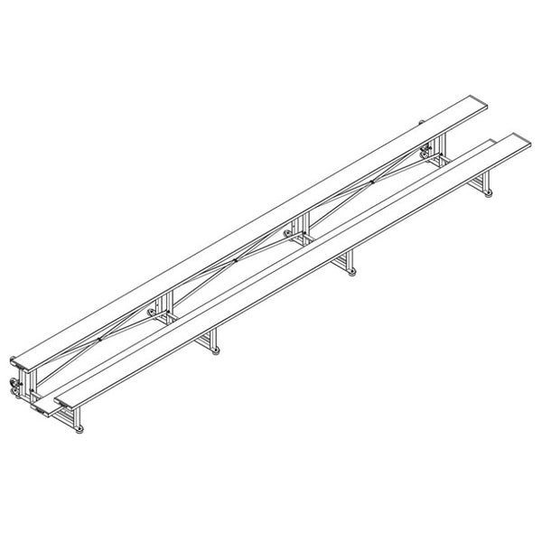 Bleacher - 21 ft. (2 Row - Single Foot Plank) - Tip & Roll