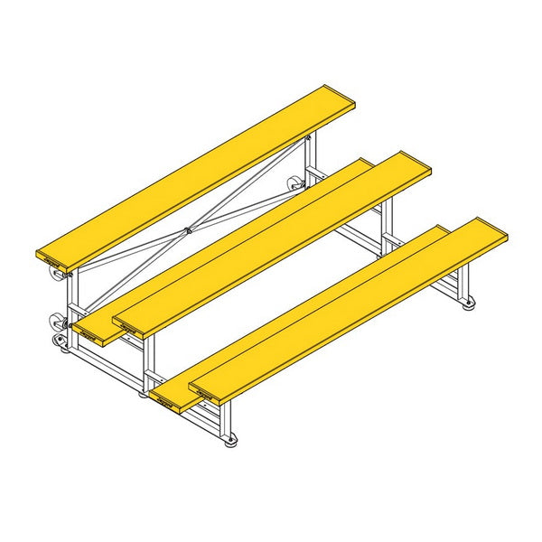 Bleacher - 7-1/2 ft. (3 Row - Single Foot Plank) - Tip & Roll