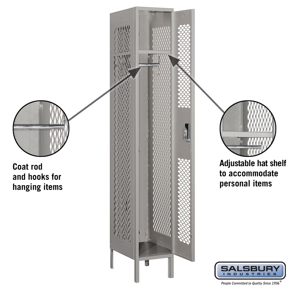 Salsbury 12" Wide Single Tier Vented Metal Locker - 1 Wide