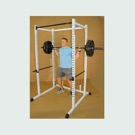 NYB POWER RACK WITH WHITE CHIN-UP BAR, RED J HOOKS AND RED SAFETY BARS –  Finer Fitness Inc.