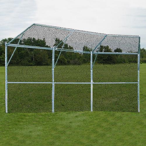 JayPro Permanent Baseball/Softball Backstop 3 Panel, 1 center overhang, 2 wing overhang confirguration