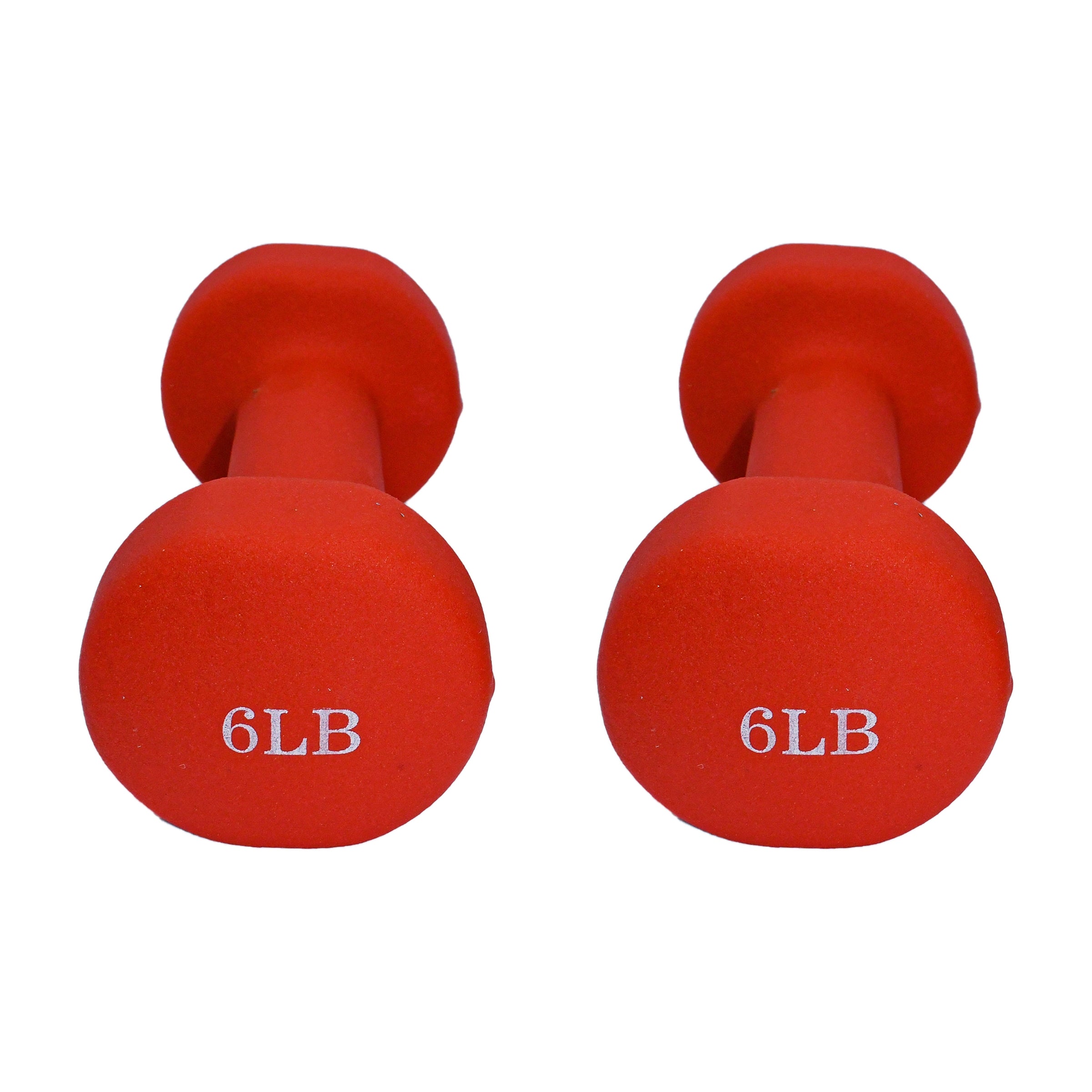 Non Slip Hexagonal Shaped Free Weight Dumbbells Red Set of 2