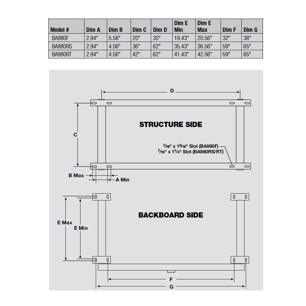 bison inc zipcrank height adjusters chart 1