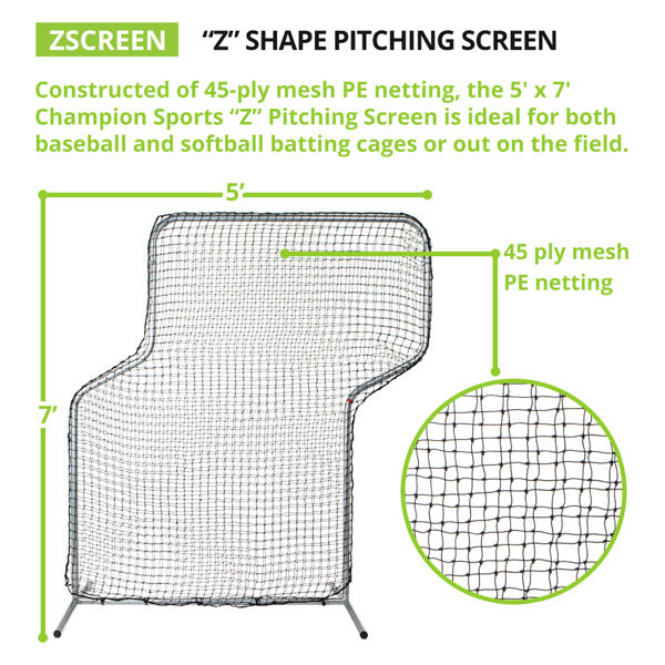 champion sports z pitching screen chart